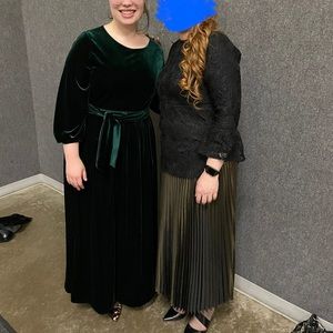 Custom Made Green Velvet Dress